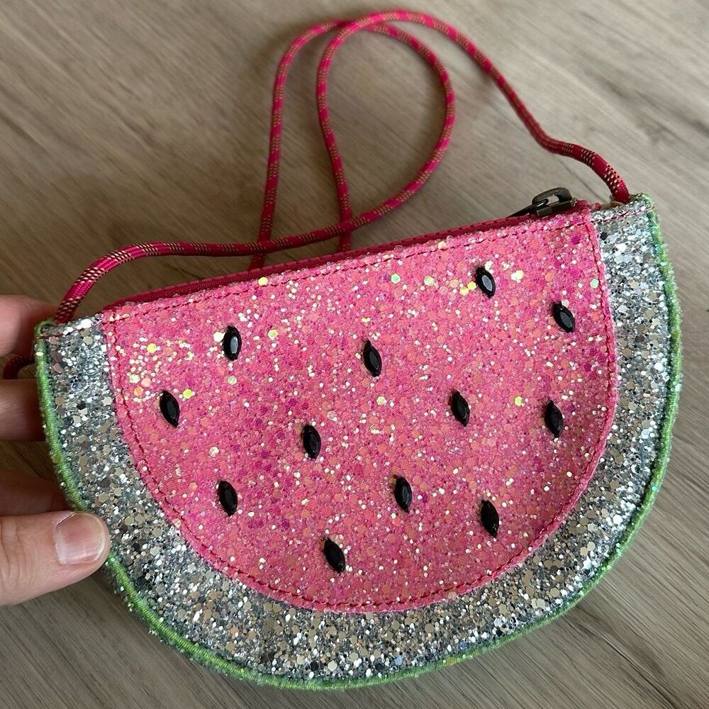 J. Crew Crewcuts Glitter Sparkle Watermelon Crossbody Girls Purse